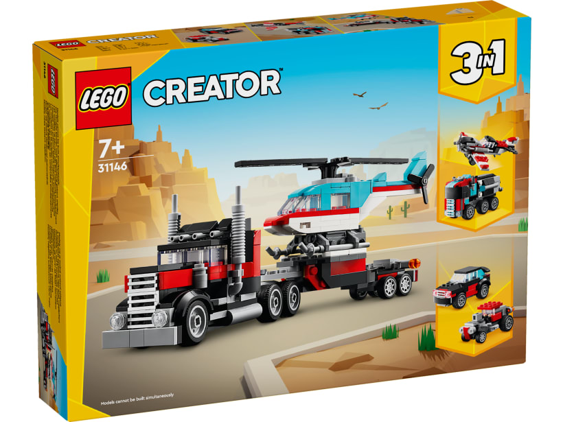 Image of LEGO Set 31146 Tieflader mit Hubschrauber