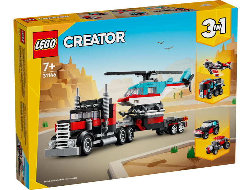 Image of 31146  Flatbed Truck with Helicopter