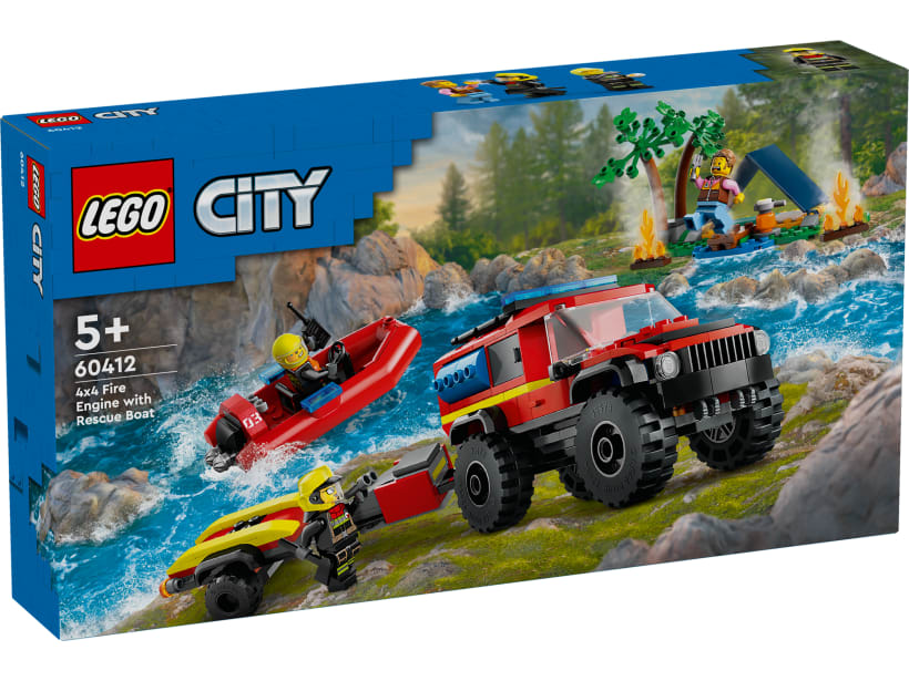 Image of LEGO Set 60412 4x4 Fire Engine with Rescue Boat
