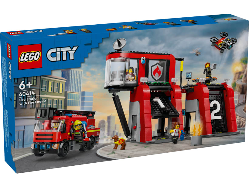 Image of LEGO Set 60414 Feuerwehrstation mit Drehleiterfahrzeug