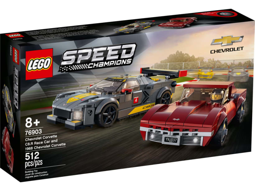 Image of LEGO Set 76903 Chevrolet Corvette C8-R and 1968 Chevrolet Corvette C3